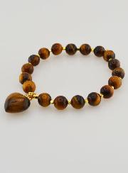 Bracelet Pierre Naturelle Coeur - Oeil de Tigre