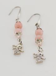 Boucles d'Oreilles Ange Gardien en Opale - Argenté