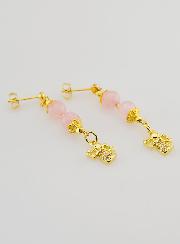 Boucles d'Oreilles Ange Gardien en Opale - Doré