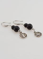 Boucles d'Oreilles de Protection - St Benoît & Obsidienne
