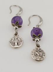 Médaille Miraculeuse - Boucles d'Oreilles Améthyste