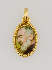 Médaille Bord Torsadé 15mm - Padre Pio