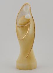 Statue Vierge à l'Enfant en Albâtre Peint - 12cm