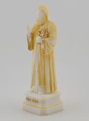 Statue Saint Charbel en Albâtre Peint - 12cm