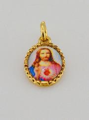Médaille Bord Torsadé 15mm - Sacré Coeur de Jésus