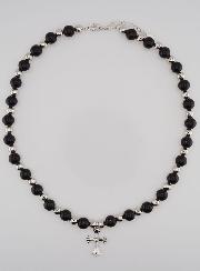 Collier Religieux Agate Noire & Croix