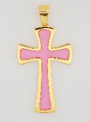 Pendentif Croix 4cm - Rose