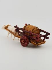 Santon Charette Boeuf et Tonneau - Hauteur 6 cm
