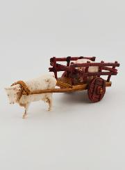 Santon Charette Boeuf et Cochons - Hauteur 6 cm