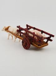 Santon Charette Boeuf et Cochons - Hauteur 6 cm