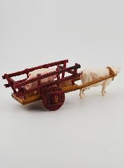 Santon Charette Boeuf et Cochons - Hauteur 6 cm