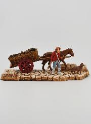Santon Bûcheron et sa Charette - Hauteur 6 cm