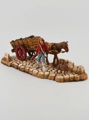 Santon Bûcheron et sa Charette - Hauteur 6 cm