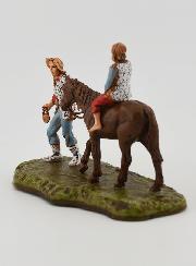Santon Montagnard et Enfant à Cheval - Hauteur 6 cm