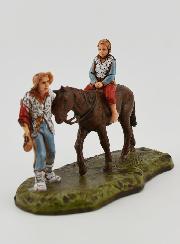 Santon Montagnard et Enfant à Cheval - Hauteur 6 cm