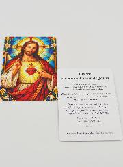 Carte de Prière Vitrail - Sacré Coeur de Jésus