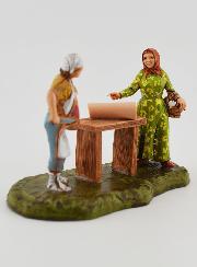 Santon Charcutier et Cliente - 6cm