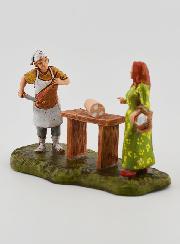 Santon Charcutier et Cliente - 6cm