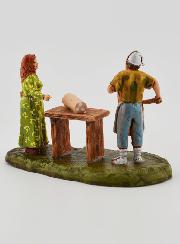 Santon Charcutier et Cliente - 6cm