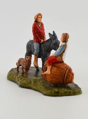 Santon Homme à dos d'âne & Enfant - 6cm