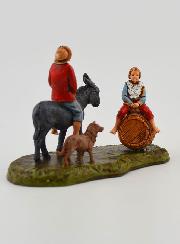 Santon Homme à dos d'âne & Enfant - 6cm