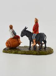 Santon Homme à dos d'âne & Enfant - 6cm
