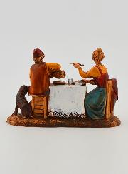 Santon Couple Attablé - 6 cm