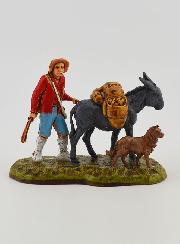 Santon Homme et sa Mule - 6 cm