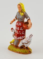 Santon Fermière et ses Poules - 6 cm