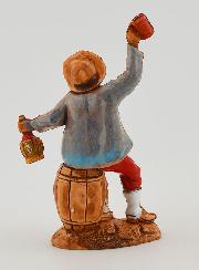 Santon Buveur de vin sur son Fût - 6 cm