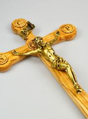 Grande Croix de Saint Benoît en Olivier - 48cm
