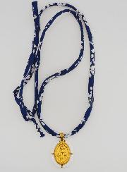 Médaille Miraculeuse Perlée - Cordon Liberty Bleu