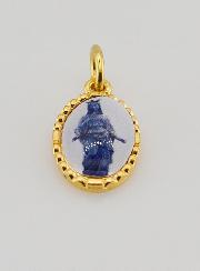 Médaille Bord Torsadé 15mm - Vierge Noire
