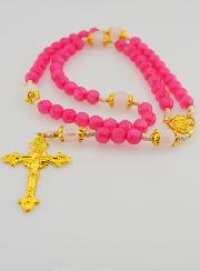 Chapelet Ex Voto Perles en Verre - Rose