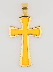 Pendentif Croix 4cm - Orange