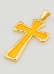 Pendentif Croix 4cm - Orange