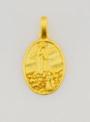 Médaille N-D de Fatima en Argent Doré 18k - 15mm