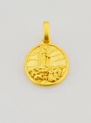 Médaille N-D de Fatima en Argent Doré 18k - 15mm
