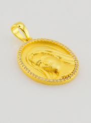 Médaille Vierge Marie Bord Brillant - 18mm