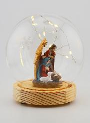 Boule de Noël Lumineuse Nativité sur Socle