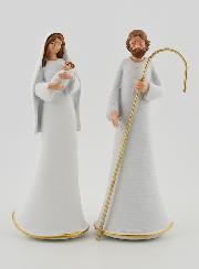 Sainte Famille Moderne Blanc & Or - 12cm