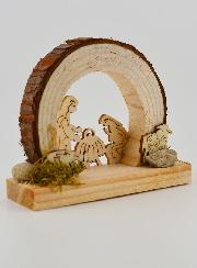 Nativité en Bois Naturel - Arrondie