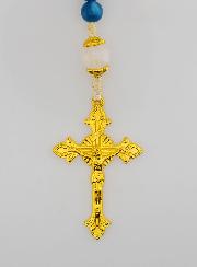 Chapelet Ex Voto Perles en Verre - Bleu