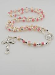 Chapelet Vierge Miraculeuse en Céramique - Rose