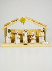 Crèche de Noël Scène 7 Santons - 30cm
