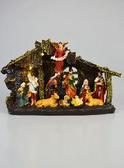 Crèche de Noël Lumineuse 11 Santons - 30cm