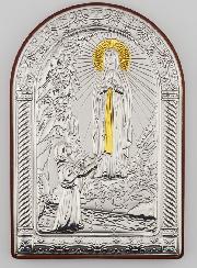 Icône Notre Dame de Lourdes en Argent