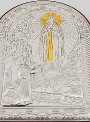 Icône Notre Dame de Lourdes en Argent