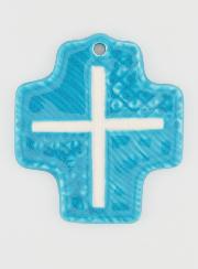 Croix Céramique Croix du Christ Bleue