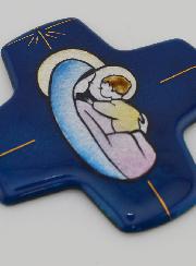 Croix Vierge à l'Enfant Jésus Carrée Emaux du Liban